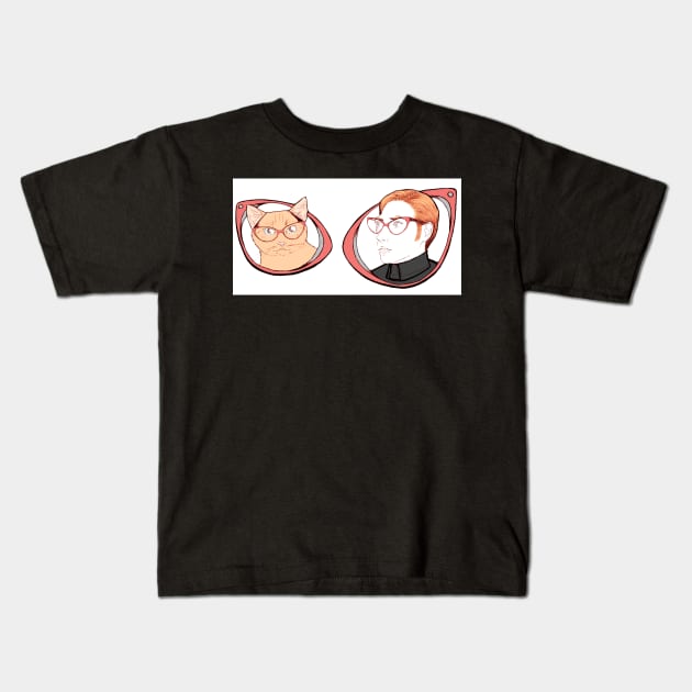 Hux and Millicent in cat eye glasses Kids T-Shirt by RekaFodor